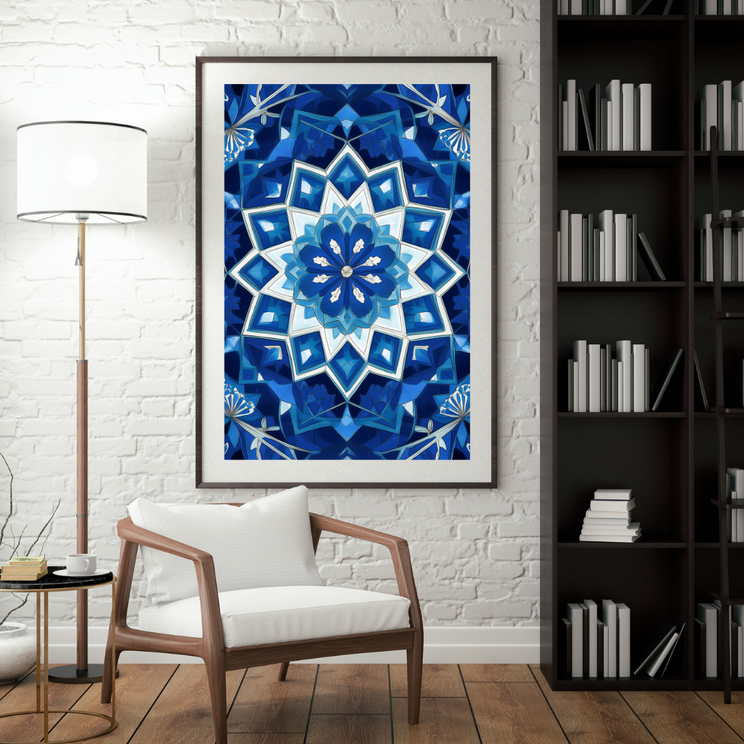 Multani Kashi - Blue Islamic Geometric Print – Aik Studio